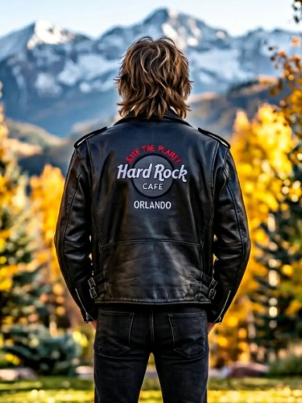 Vtg Hard Rock Cafe black leather moto biker jacket